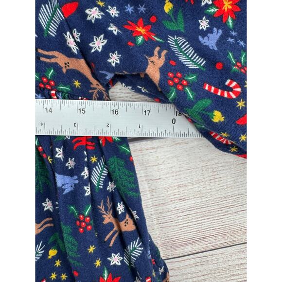 Hanna Andersson Christmas Print Dress Youth Girls 12 Blue Red Green - Picture 9 of 10